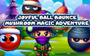 Joyful Ball Bounce: Mushroom Magic Adventure Platformer