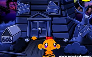 Monkey GO Happy Spooky House Puzzle